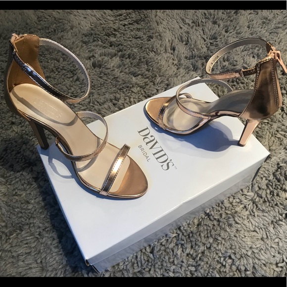 davids bridal rose gold shoes